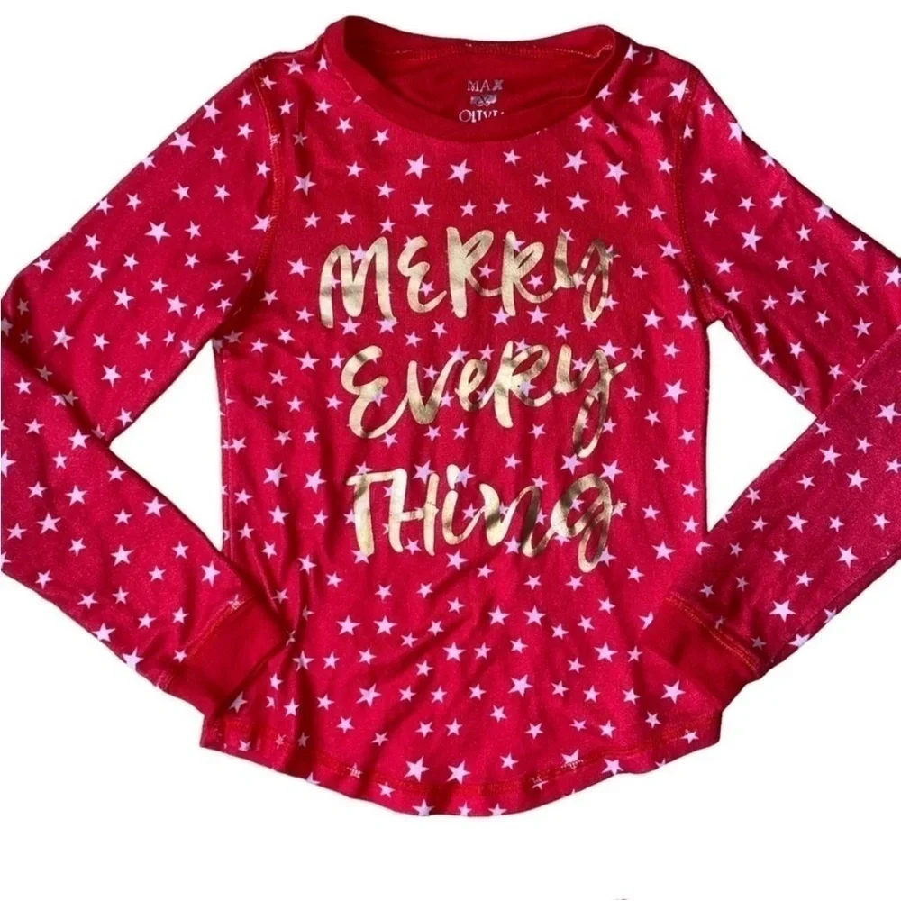 Red Kids Pajamas- Merry Every Thing!  Max & Olivia ❤️